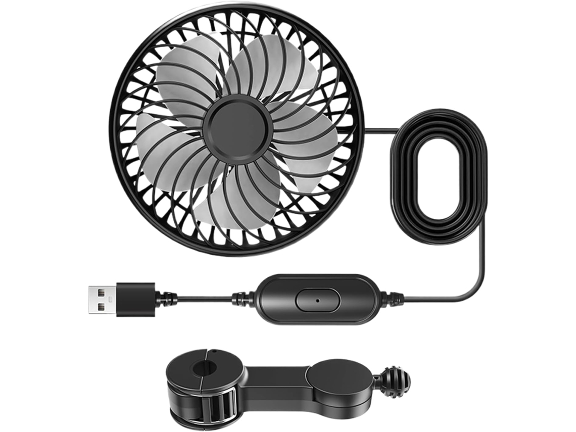 Ventilador Usb Para Passageiro Do Banco Traseiro, 3 Velocidades