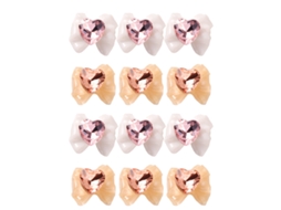 12Pcs Acessórios de Unhas em Resina Transparente em Forma de Laço NEVEANCE