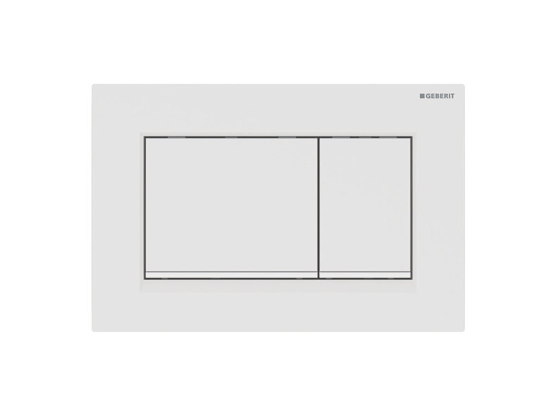 Placa de Accionamento GEBERIT Sigma30 para Descarga de 2 Volumes Cor: Revestimento Lacado Branco Mate Fácil de Limpar / Branco