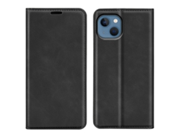Capa Para Iphone 14 Plus Pele Sintética Preto