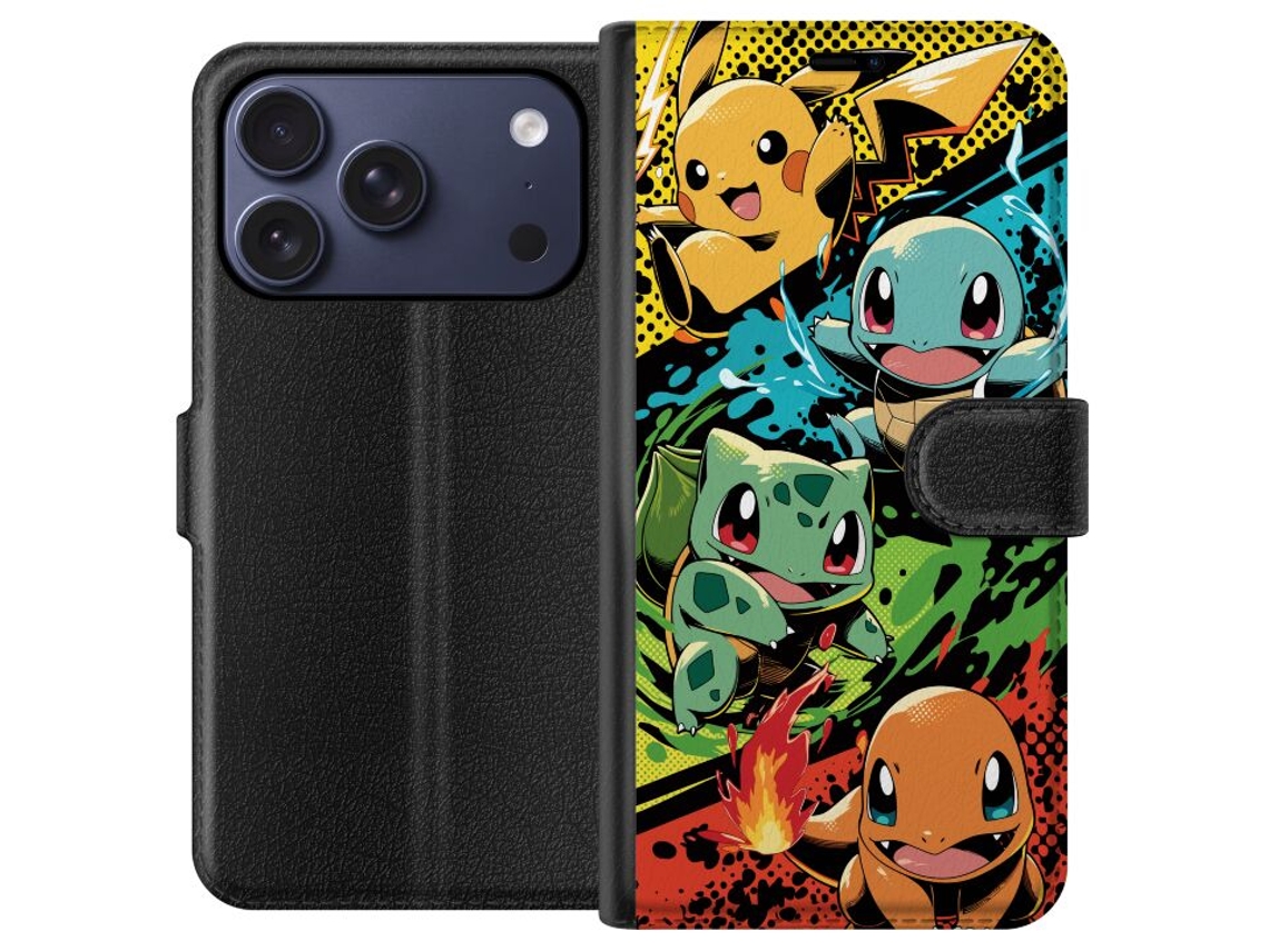 Capa Carteira Compatível Com Apple Iphone 17 Pro. Personagens Animados Em Cores Vibrantes Com Um Estilo Divertido E Composição Energética.