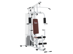 Estação de musculação multiestação branca com pulldown, borboleta, corda, 45kg de pesos S/MARCA
