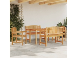 Vidaxl 5 Pcs Conjunto De Jantar P/ Jardim Madeira De Teca Maciça
