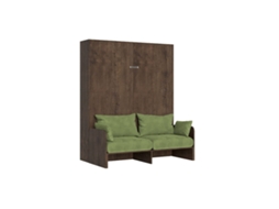 Cama De Casal Dobrável Kentaro 160 Cm Com Sofá De Nogueira, Verde