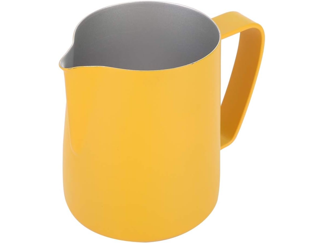 Cafeteira Amarela De Aço Inoxidável De 600ml, Com Alça Ergonômica, Ideal Para Latte Art, Para Uso Do Gokoco