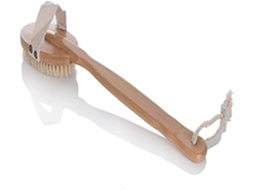Escova De Massagem Corporal Bambu Com Cerdas Médias E Cabo Removível, Ideal Para Esfoliação E Banho Relaxante Estimula A