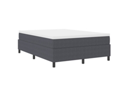 Maison Exclusive - Cama Box Cinza Escuro E Branco 140 X 200 Cm