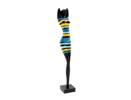 Figura Decorativa De Silhueta Feminina Com Braços Atrás Da Cabeça Amber De Poliresina 19X15X101 Cm Multicolorida