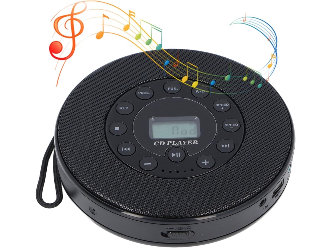 Leitor Cd Portátil, Alto-falante Bluetooth Integrado, Função Anti-pulos, Bateria De 2000 Mah