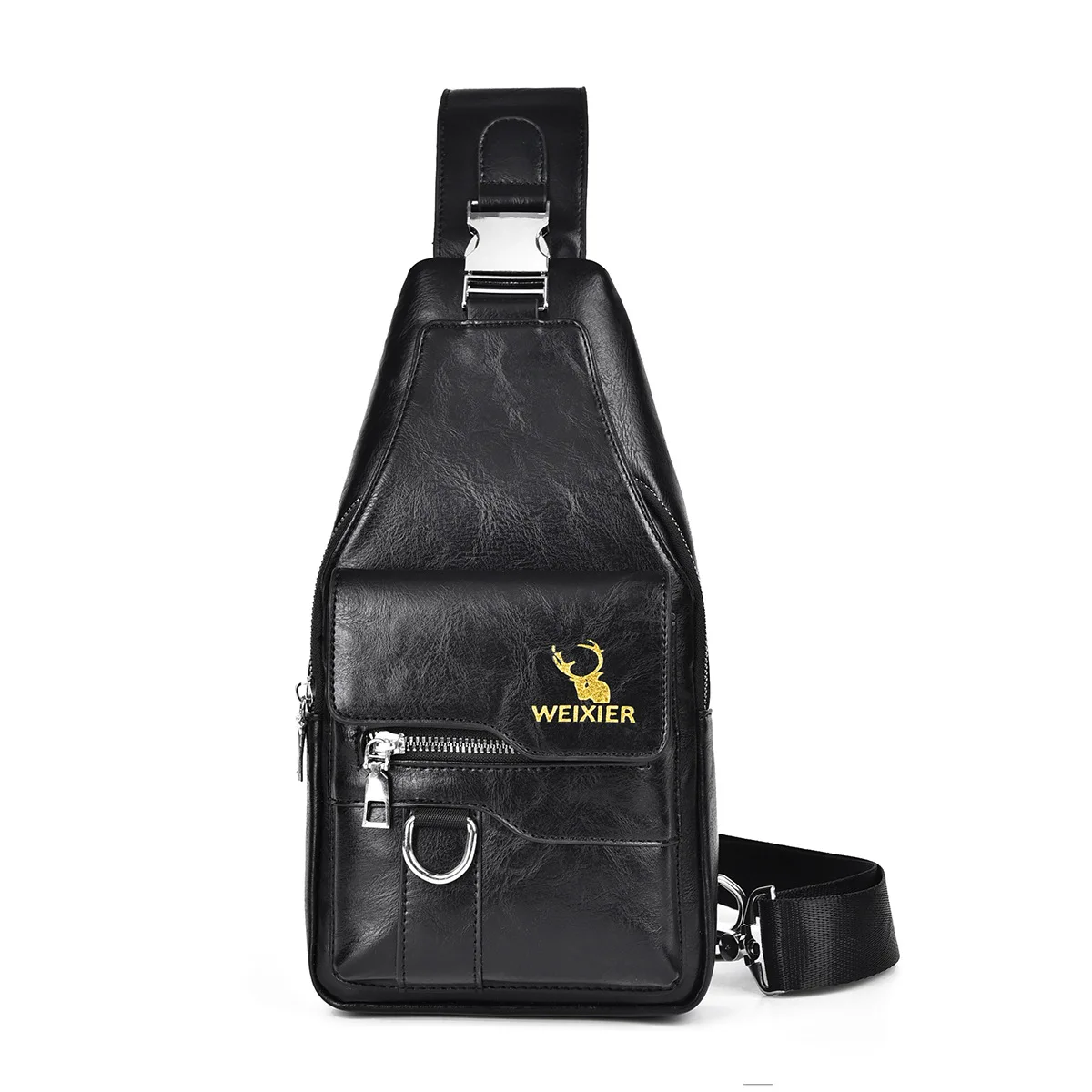 (x327-preto) Nova Bolsa De Peito Masculina Moderna, Bolsa De Ombro Unissex Para Viagem