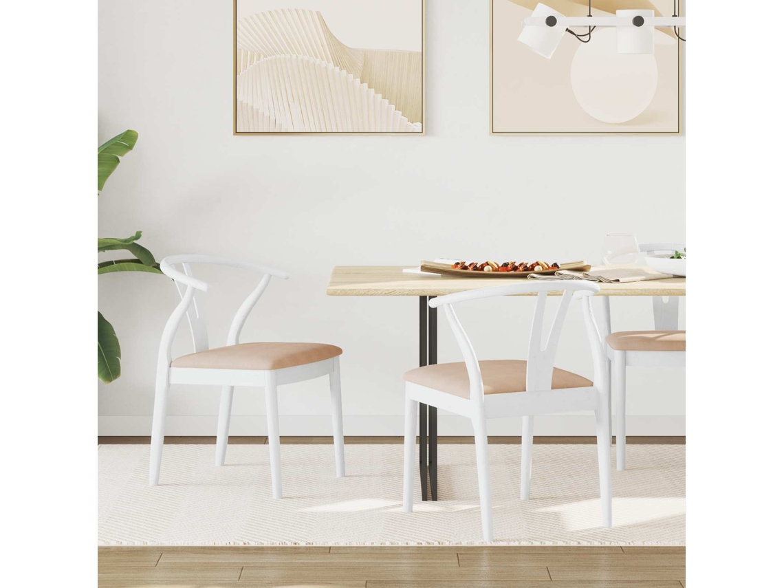 Vidaxl Cadeira De Jantar 2 Pcs Branco E Marrom