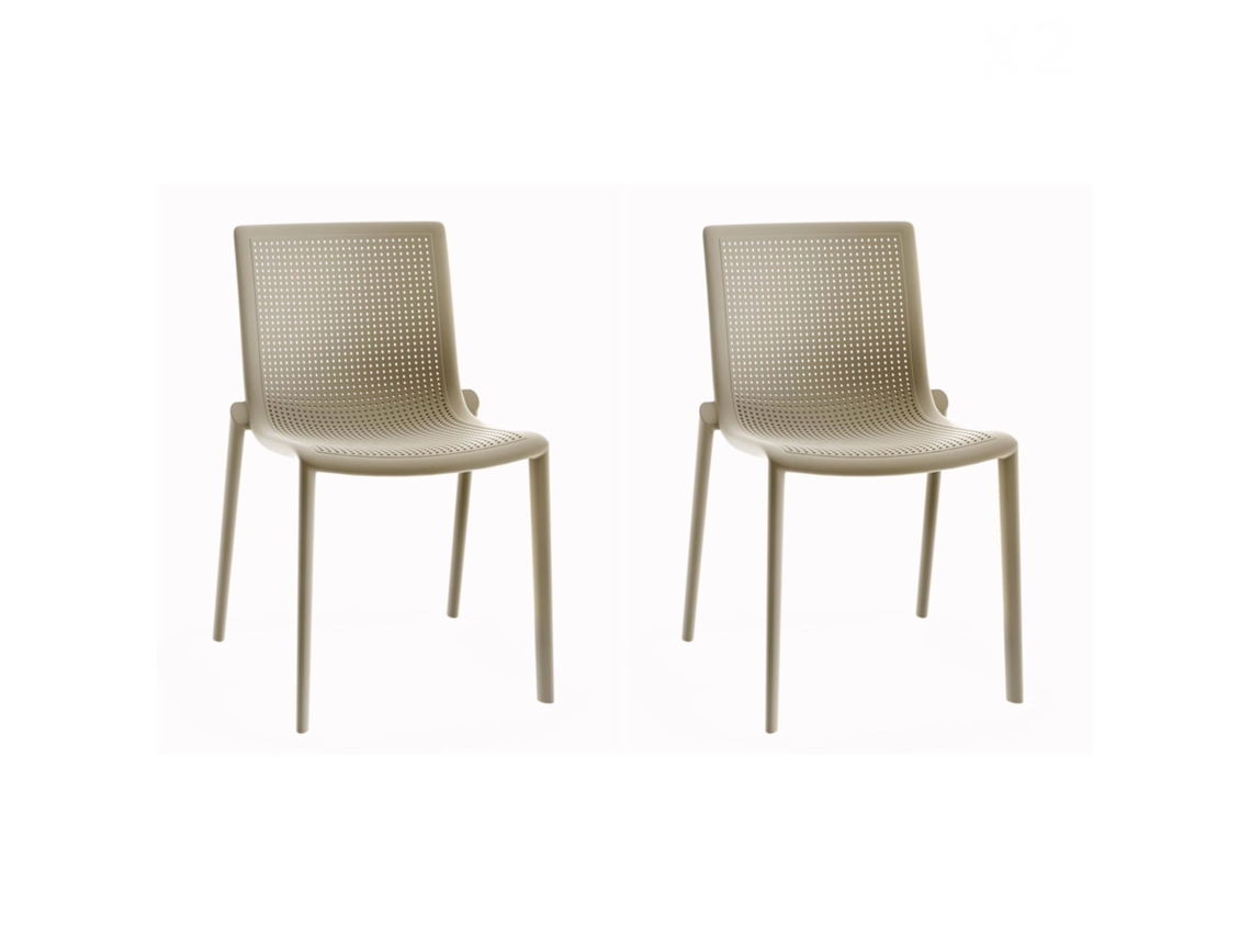 Set 2 Cadeiras Interior, Exterior Areia Beekat Resol