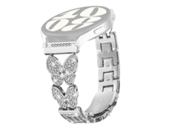Lurelia Pulseira De Metal Com Decoração Borboleta E Strass, Compatível Huawei Watch 3 Pro