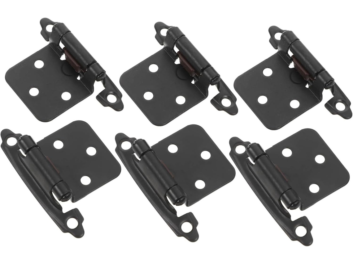 Conjunto De 6 Pretas Com Para Portas Armário, 1/2 Polegada (1,5 Mm)