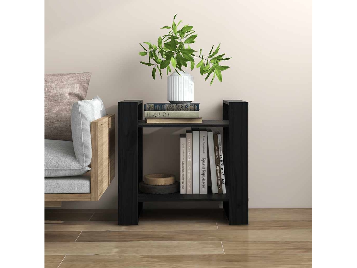 Vidaxl Estante/divisória 60x35x57 Cm Pinho Maciço Preto