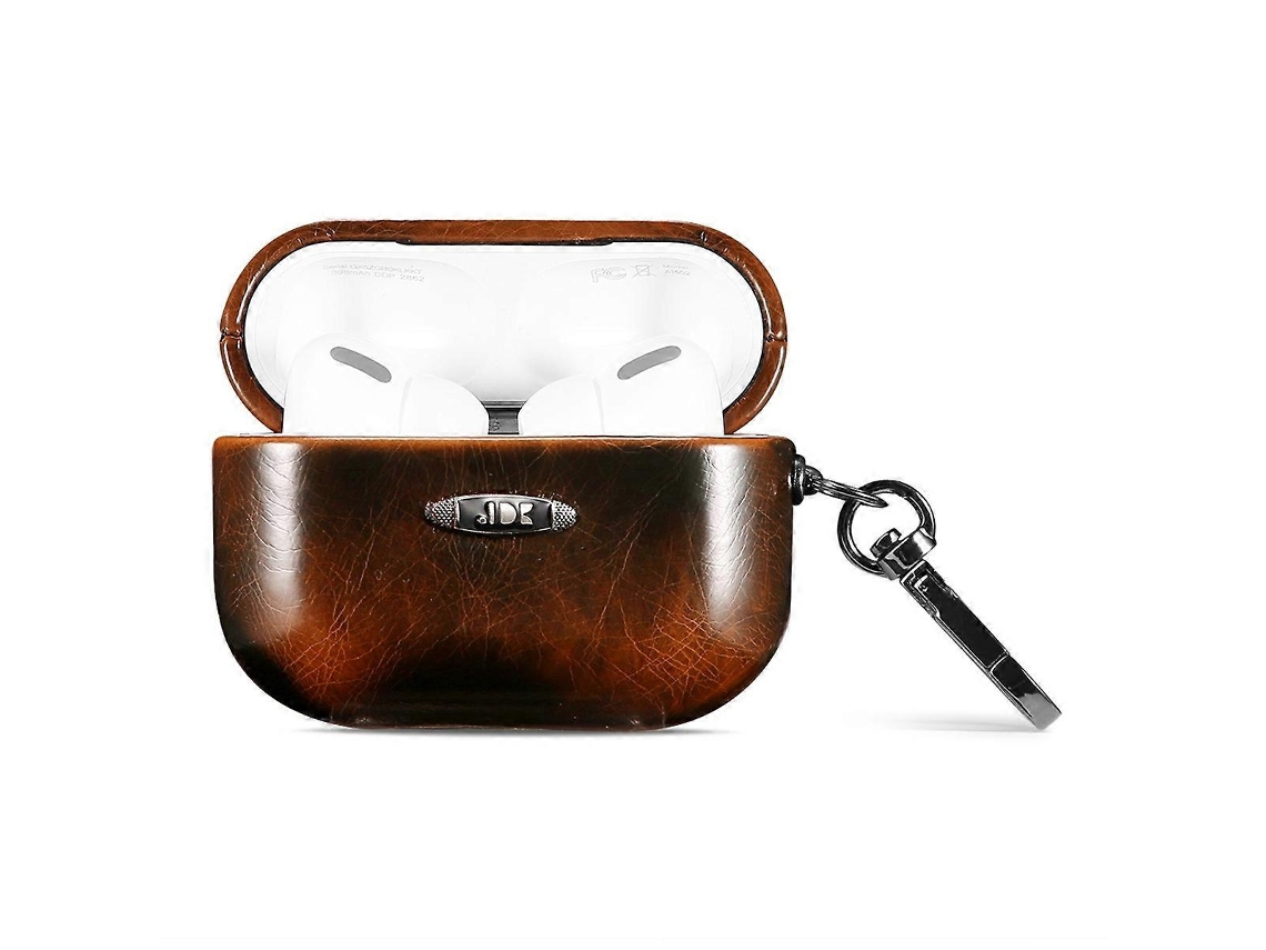 Capa protetora para fones de ouvido AirPods Pro com textura de couro encerado e acabamento em couro envernizado. GIECY