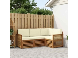 Vidaxl Conjuntos De Sofás Com Almofada 4 Pcs Madeira Sólida De Acácia
