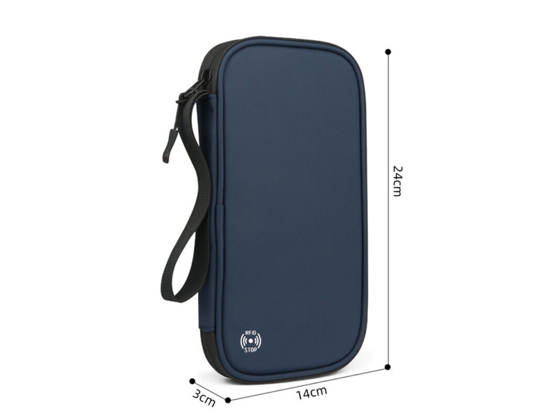Organizador De Viagens Com Bloqueio Rfid, Antirroubo, Carteira, Bolsa Para Passaporte, Cartão, Azul SUNNY SPACES