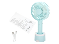 Ventilador Portátil Usb Recarregável Suporte Celular Azul