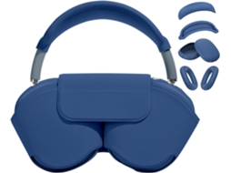Capa de Silicone 4 em 1 para Airpods Max, com Bolsa de Armazenamento, Material de Couro Macioazulczhhmart