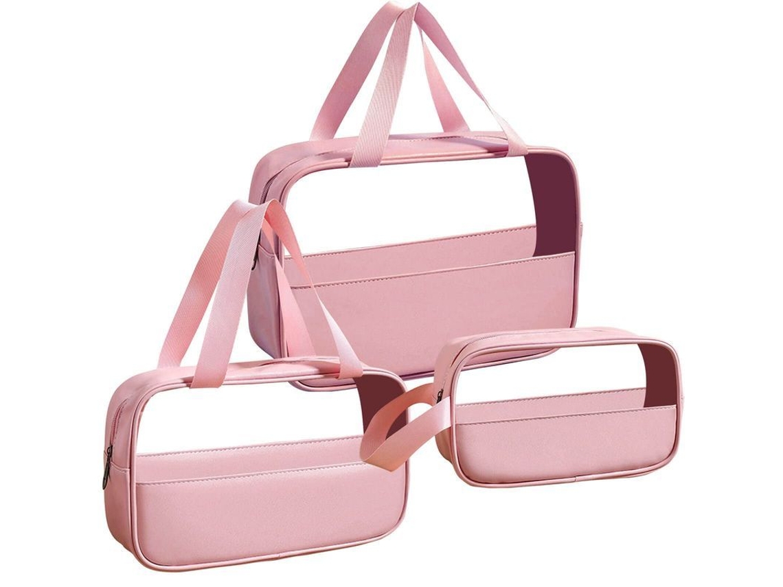 Bolsas de Toiletries Transparentes S/MARCA, para mulher, viagem, rosa, azul claro, preto