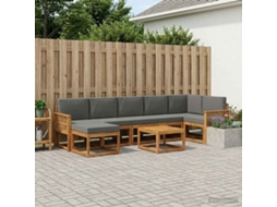 Vidaxl Conjunto De Sofás Para Exterior 8 Unid. Natural E Antracite