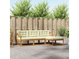Vidaxl Conjunto De Sofás Para Exterior 4 Pcs Natural E Creme