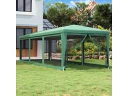 Vidaxl Tenda P/ Festas C/ 8 Paredes Laterais Em Rede 3x9 M Pead Verde