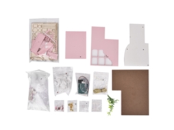 Mali kit Casa de Boneca Miniatura de Madeira Diy Rosa Menina Loft Modelo Brinquedo Presente