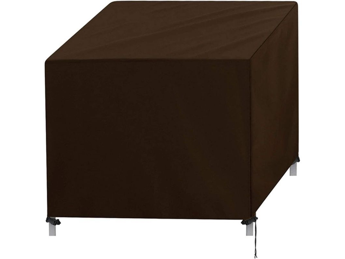 Cubierta De Muebles Exteriores, Tela Oxford 420t, Cubierta De Mesa Al Aire Libre, Impermeable Y Resistente A La Uv, Marrón, 90x90x90cm