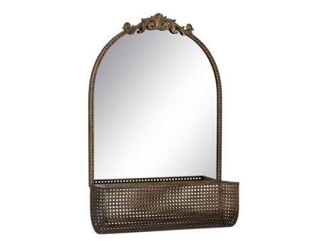 Espelho de Parede Dourado Cristal Ferro 47 X 17,5 X 53 Cm