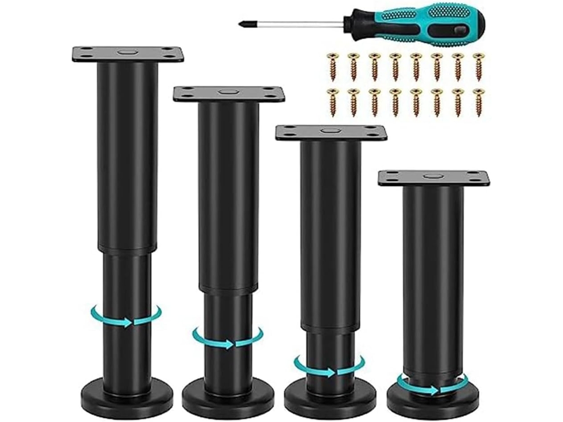 Conjunto de 4 Pés Metálicos Ajustáveis para Móveis, 12 18 Cm Acessórios SFUSHOS (4,72 7,08 Polegadas)