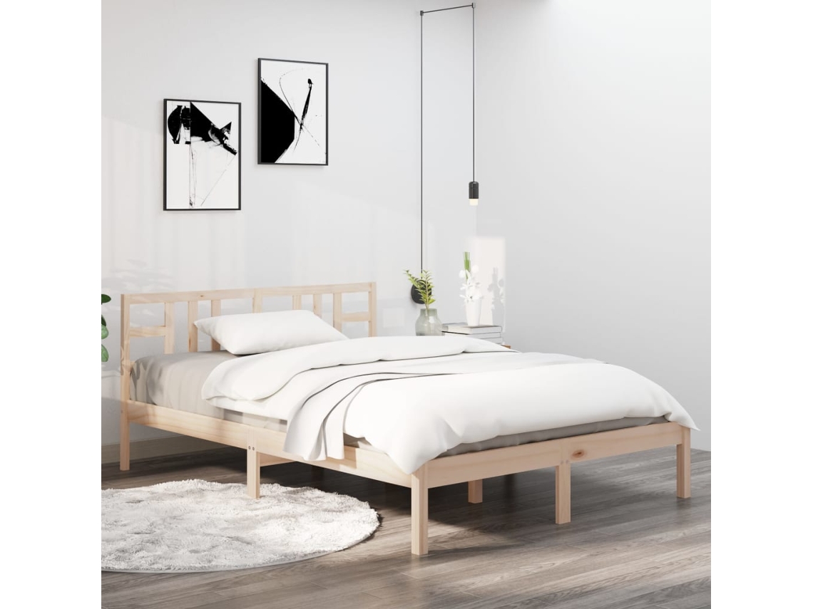 Estrutura De Cama Pequena Casal 120x190 Cm Pinho Maciço
