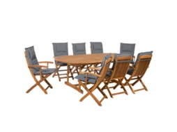Conjunto relax BELIANI Maui de Madeira de acácia Cinzento 220x100x74