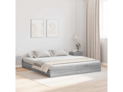 Vidaxl Estrado De Cama Com Arrumação Cinza Sonoma 180 X 200 Cm