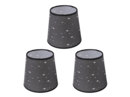 Conjunto de 3 Abajures de Tecido com Estampa Moderna de Estrelas CHABERLU