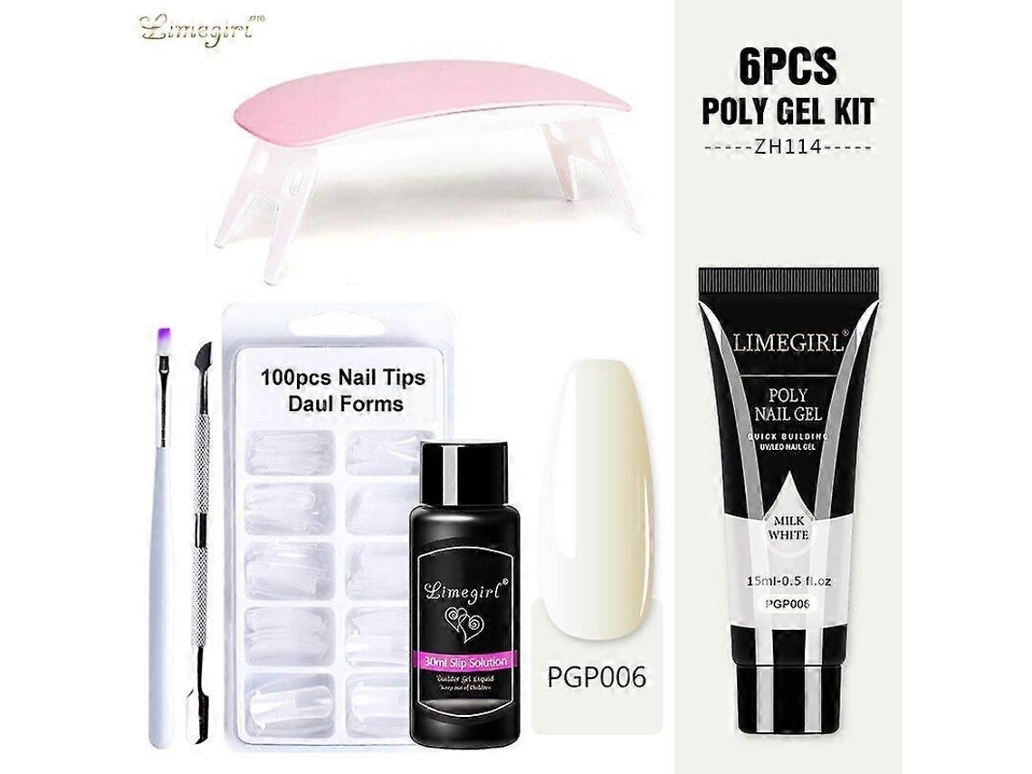 Kit de Unhas Gel Poly com Lâmpada Uv 6w, Rápido Ferramentas para Manicure GOKOCO