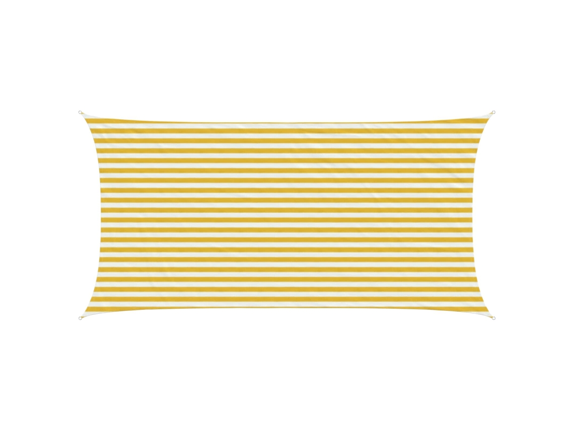Vidaxl Vela De Sombra 2,5 X 5 M Hdpe Retangular Amarelo E Branco