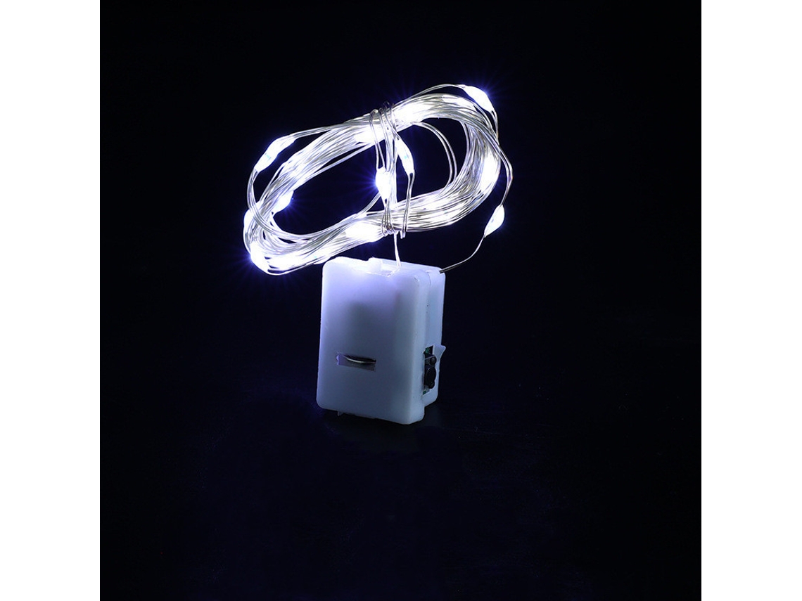 Cordão De Luzes Led (1 M X 10 Cm). Alimentado Por Bateria, 3 Modos De Piscar. Bateria Incluída.