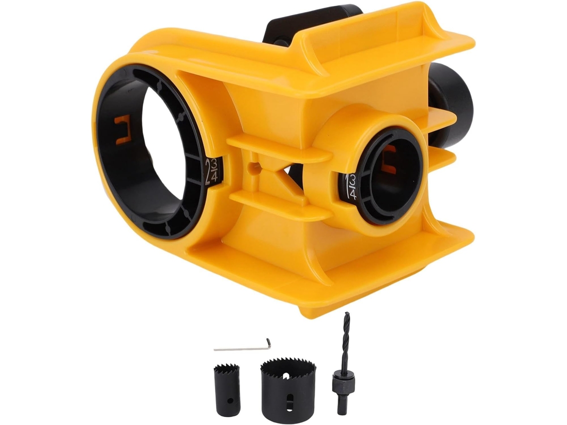 Kit De Instalação Fechadura Porta, Gabarito Para Posicionamento Do Furo Da Dobradiça, Serra Copo De Aço Carbono E