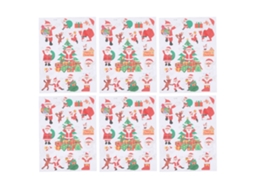 Mali 6pcs Adesivo de Papai Noel Sticker de Natal para Decoração de Janela Hotel Loja