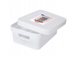 Caja Contenedor Con Tapa Curve 11 L Blanco Kadax