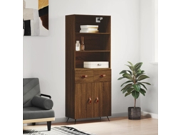 Armario alto 69,5x34x180cm Madera procesada Roble marrón