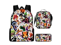 KOHREE Conjunto de Três Peças de Mochila Escolar de Estudante Dragon Ball