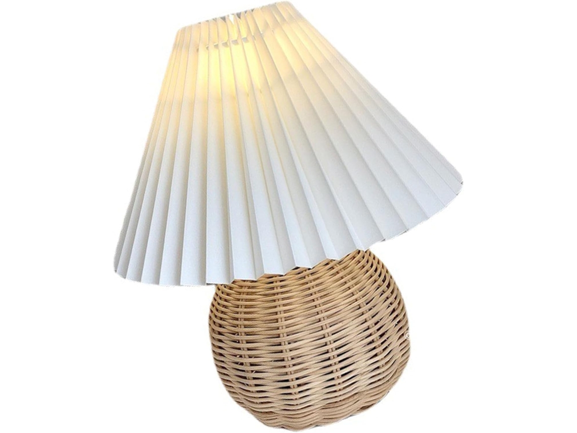 Mesa pequena exclusiva Kikumi Abajur com atmosfera vintage para quarto, sala de estar, mesa lateral, mini abajur de