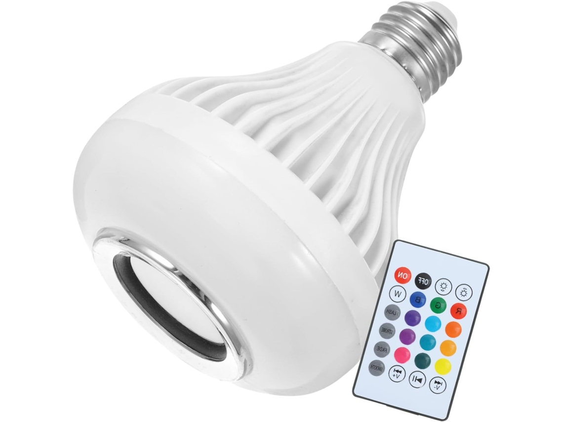 Lâmpada Led Rgb Multicolorida De 12w Com Módulo Sem Fio E Controle Remoto Para Iluminação Ajustável.