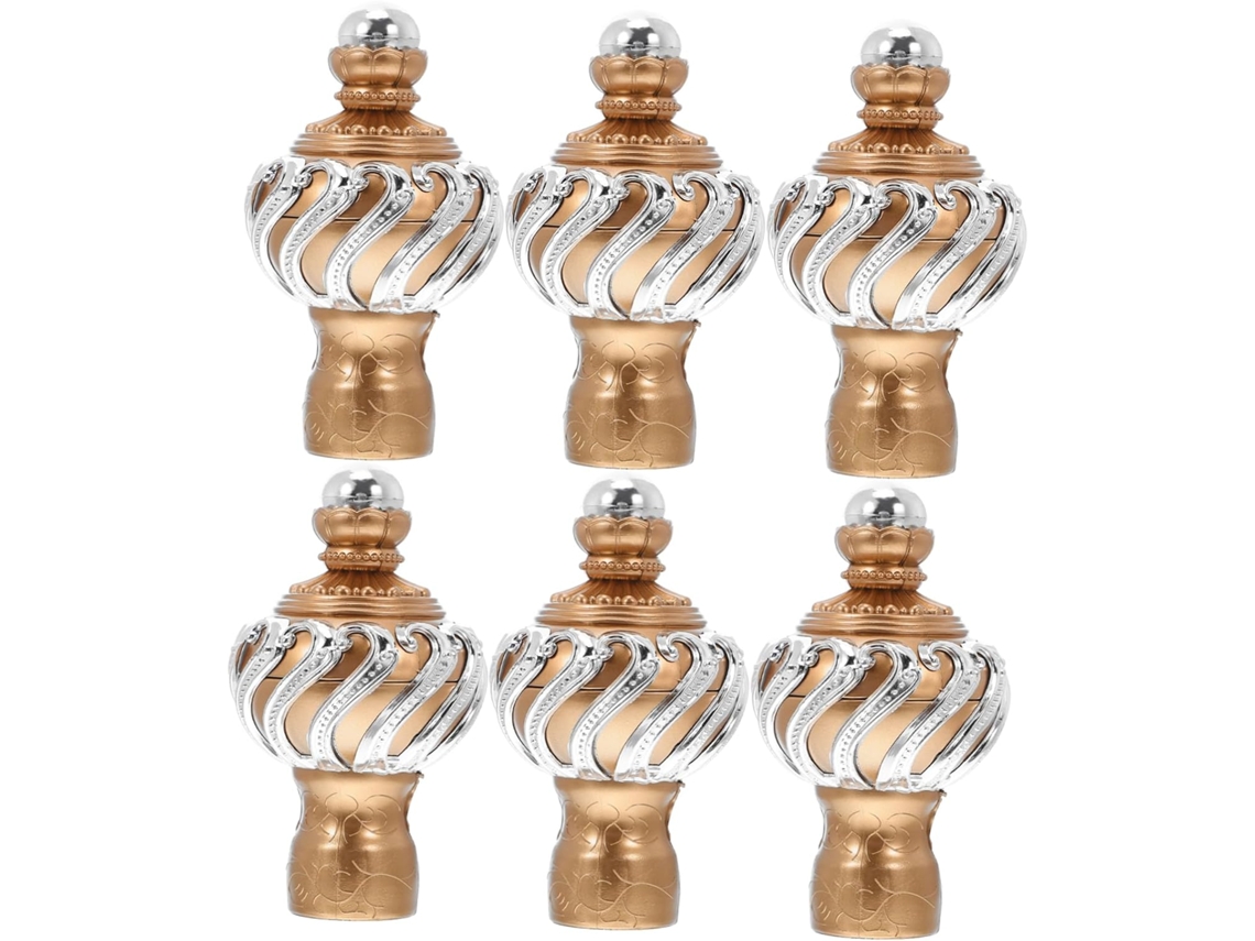 Conjunto De 6 Ponteiras Para Varão De Cortina, Ideais Para Quarto, Casa, Escritório E Cortinas De Janela. Conjunto De 6 Ponteiras Para