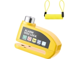Cadeado de Disco para Moto, Alarme 110db, Cabo de Segurança 1.5m, Amarelo | HEXINYIGJLY | HEXINYIGJLY