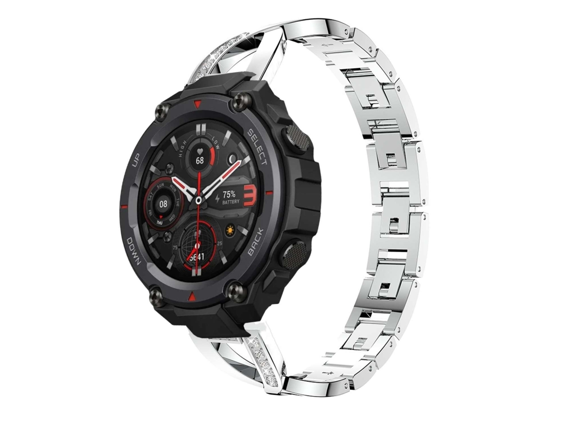 Bracelete Pulseira Aço Luxury para Amazfit T-Rex Prateado