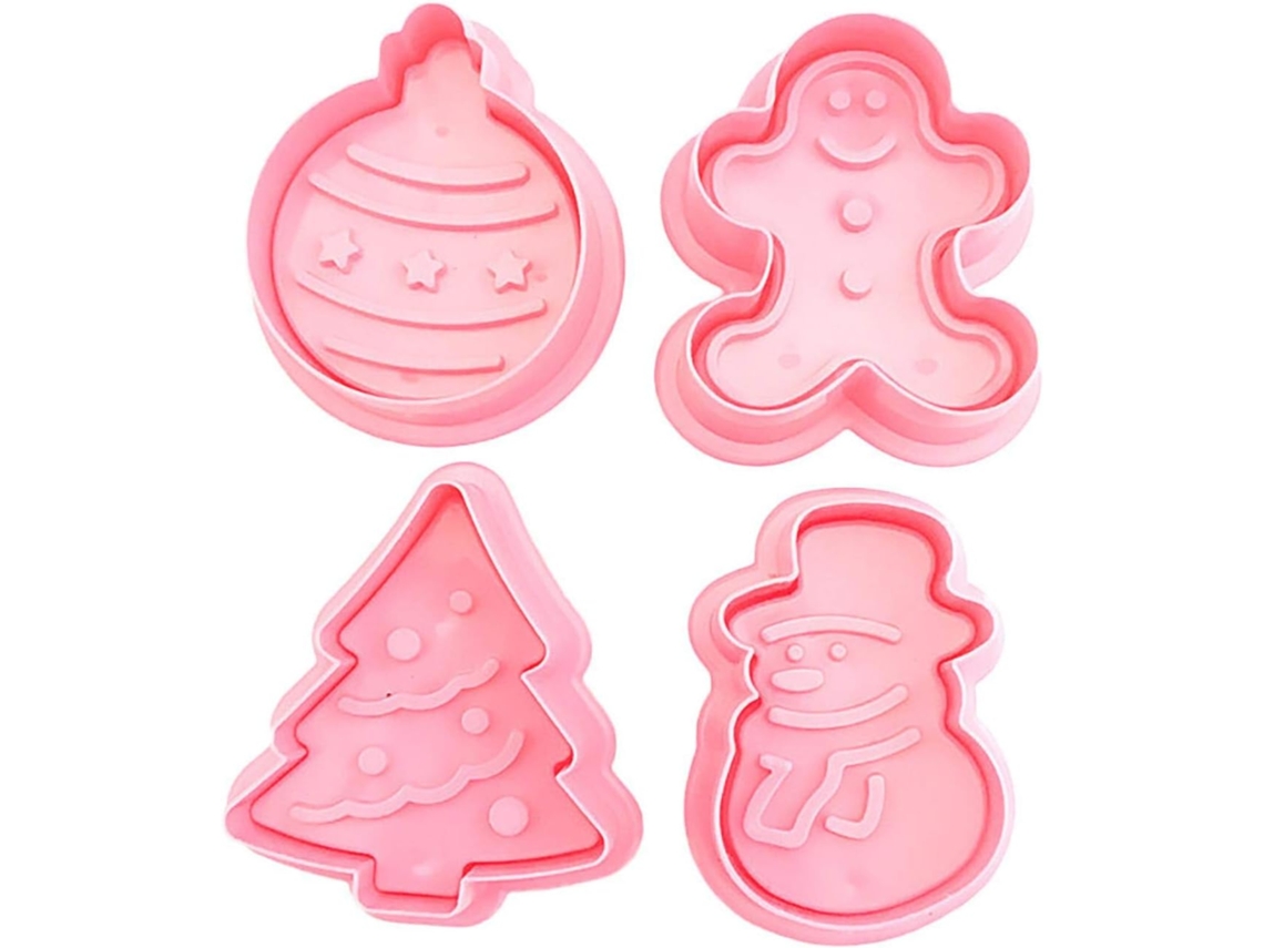 4 Peças De Enfeites 3 D De Natal: Árvore, Formato Boneco De Gengibre, Boneco De Neve, Para Uso Doméstico E Organização Da Cozinha